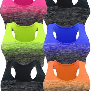 6 PK SPORTS BRA RACERBACK ACTIVEWEAR YOGA TOP BRA